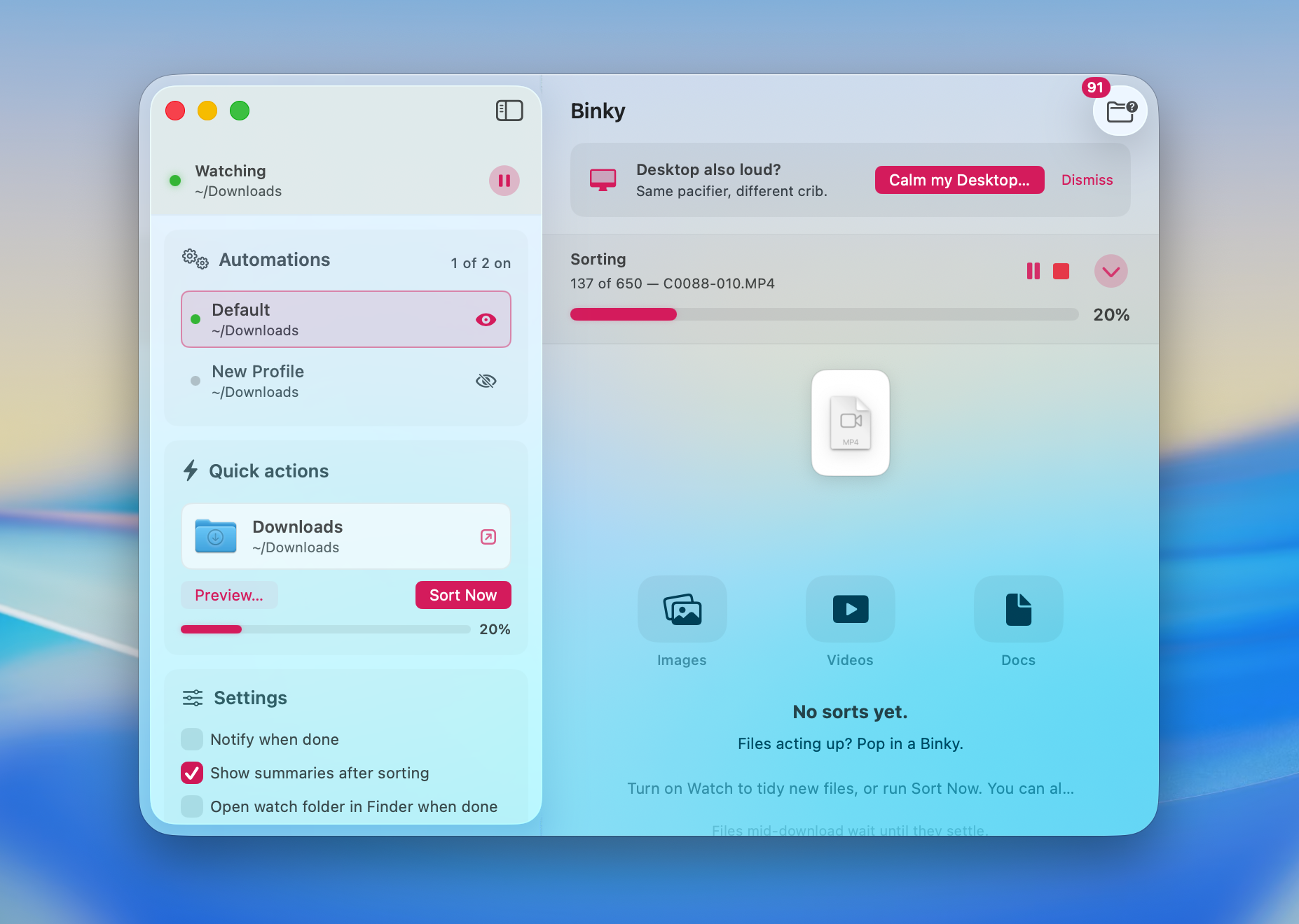 Binky app branding